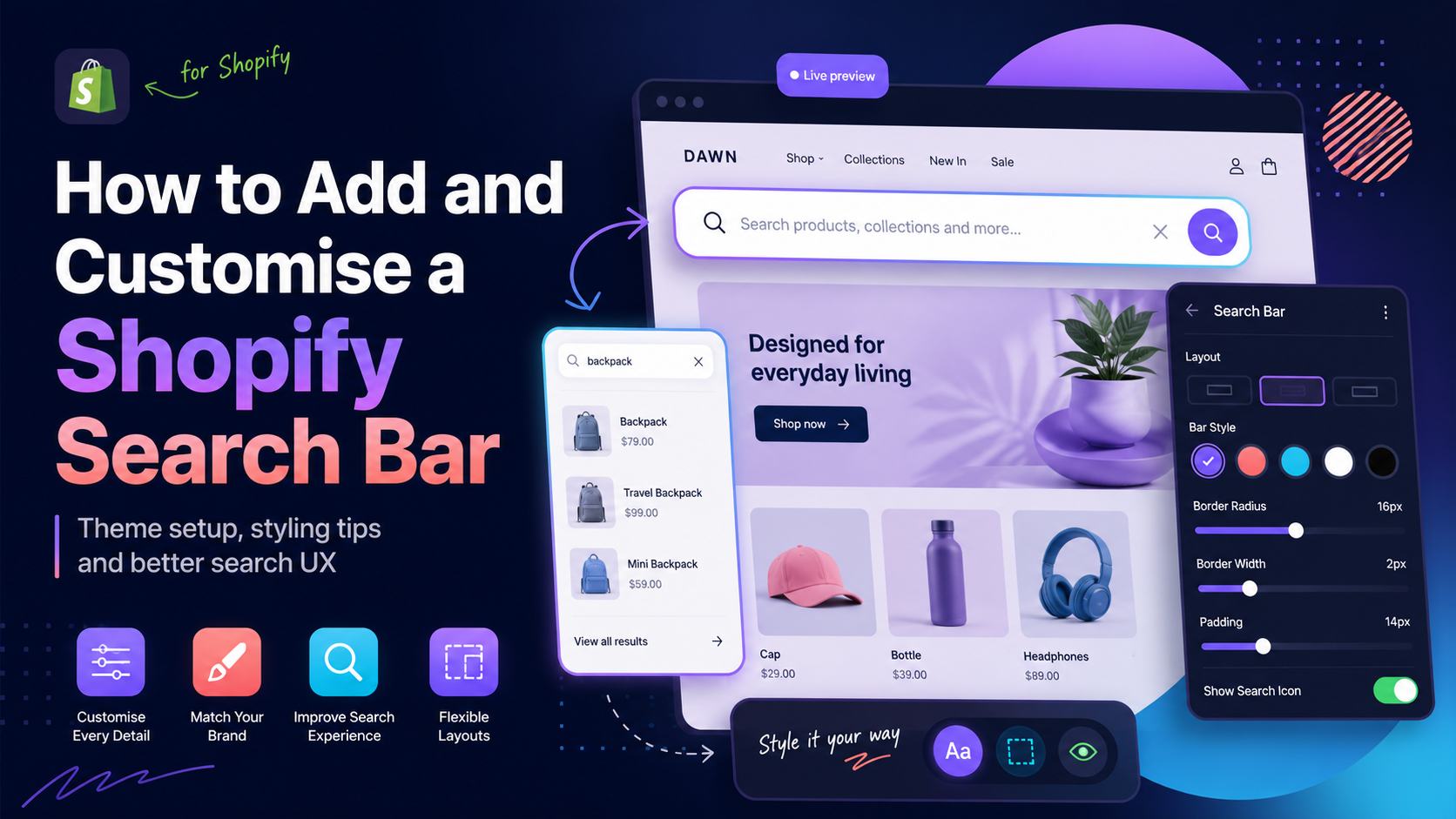 How to Add and Customise a Shopify Search Bar