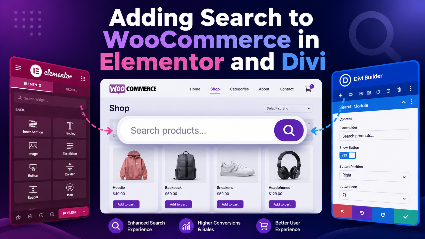 Adding Search to WooCommerce in Elementor and Divi